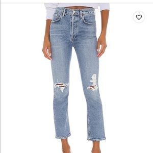 Agolde Riley high rise straight crop